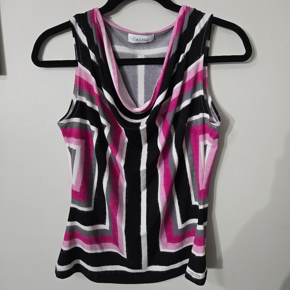 Calvin Klein Cowl Neck Shell Top,  S, EUC